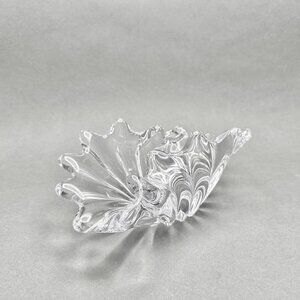 Vintage Cofrac Art Verrier France “Splash Wave” Freeform Crystal Art Glass Bowl